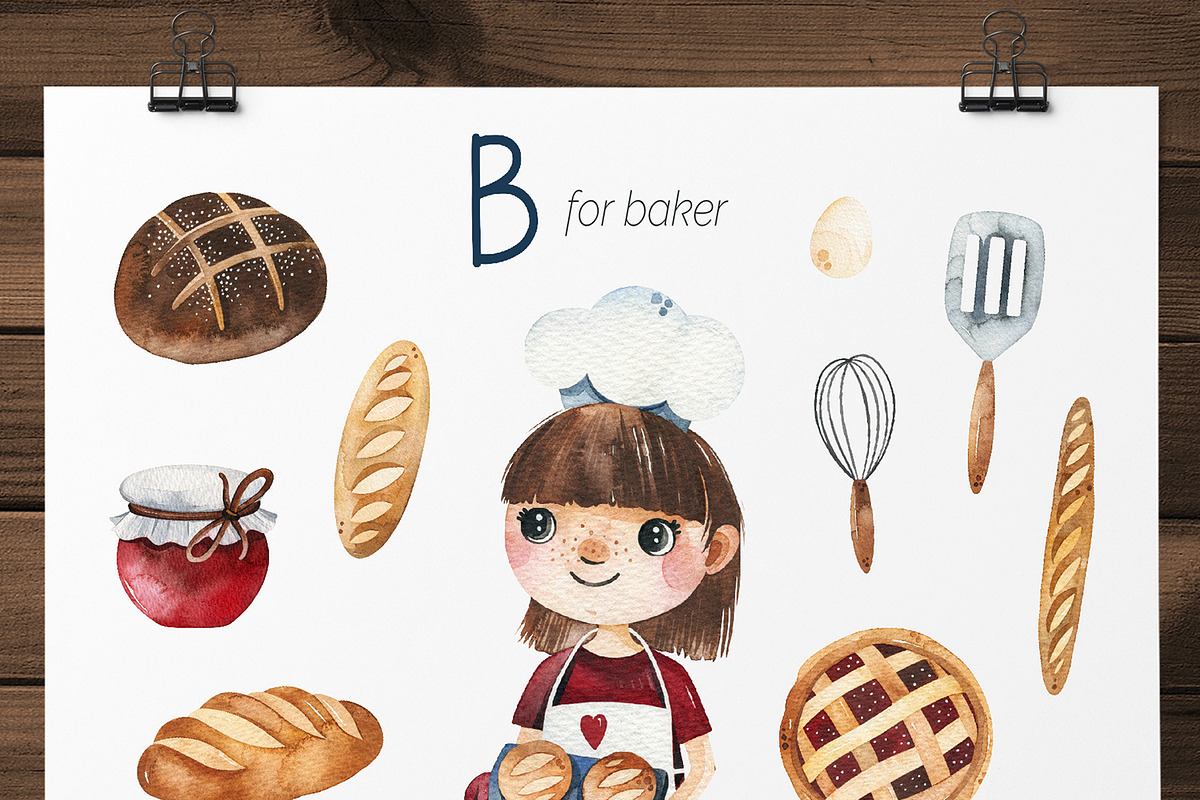 Cute Alphabet Professions. Part 1, an Object Graphic by Kate_Rina (Photo 3 of 21)