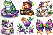 Purple St Patrick's Day Clipart, an Illustration by DreamCafeArt (Thumbnail 2 of 5)