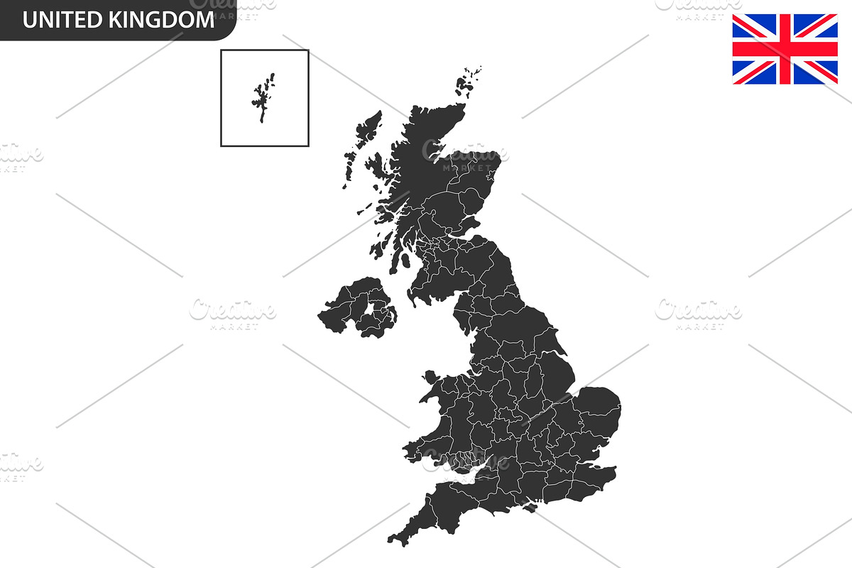 Detailed map of Great Britain, an Illustration by Vector Shop (Photo 5 of 5)