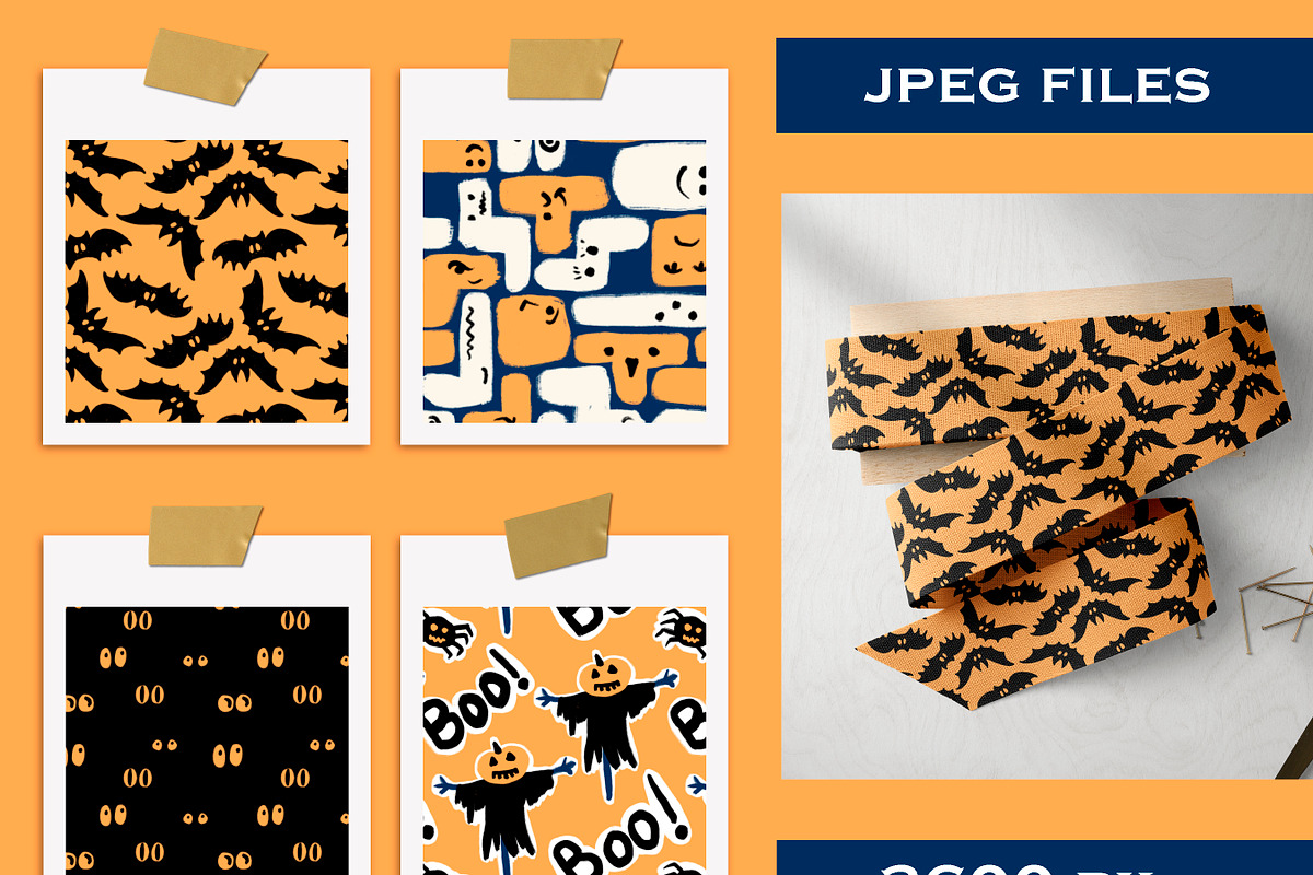 Cute Kawaii Halloween Patterns, a Pattern Graphic by Lagmar Design (Photo 2 of 6)