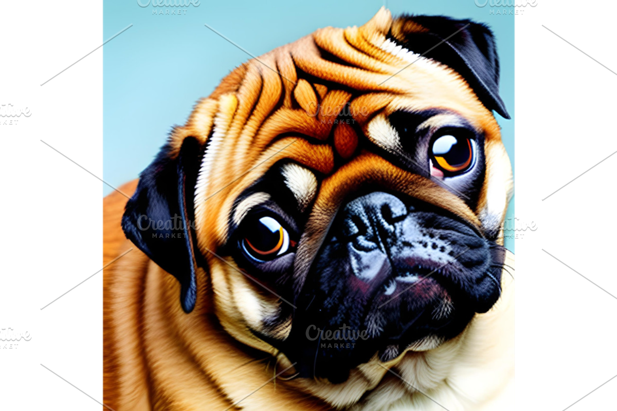 Template, Pug Puppy, a Stationery Template by Boho Pixel Dust (Photo 1 of 5)