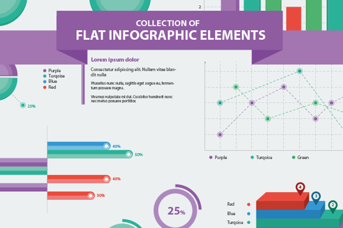 Flat Infographic Elements Collection