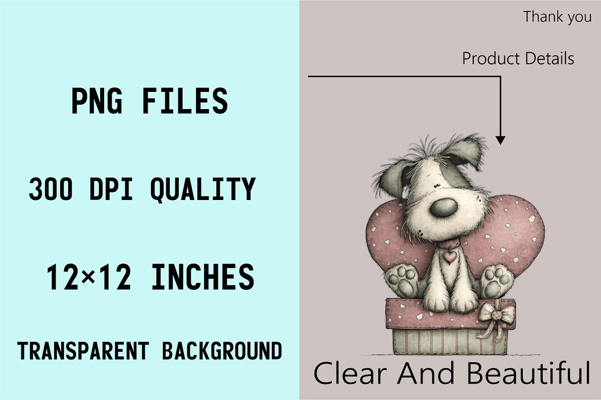 Whimsical Valentine Funny Dog Clipar, an Illustration by SVGArt (Photo 3 of 8)