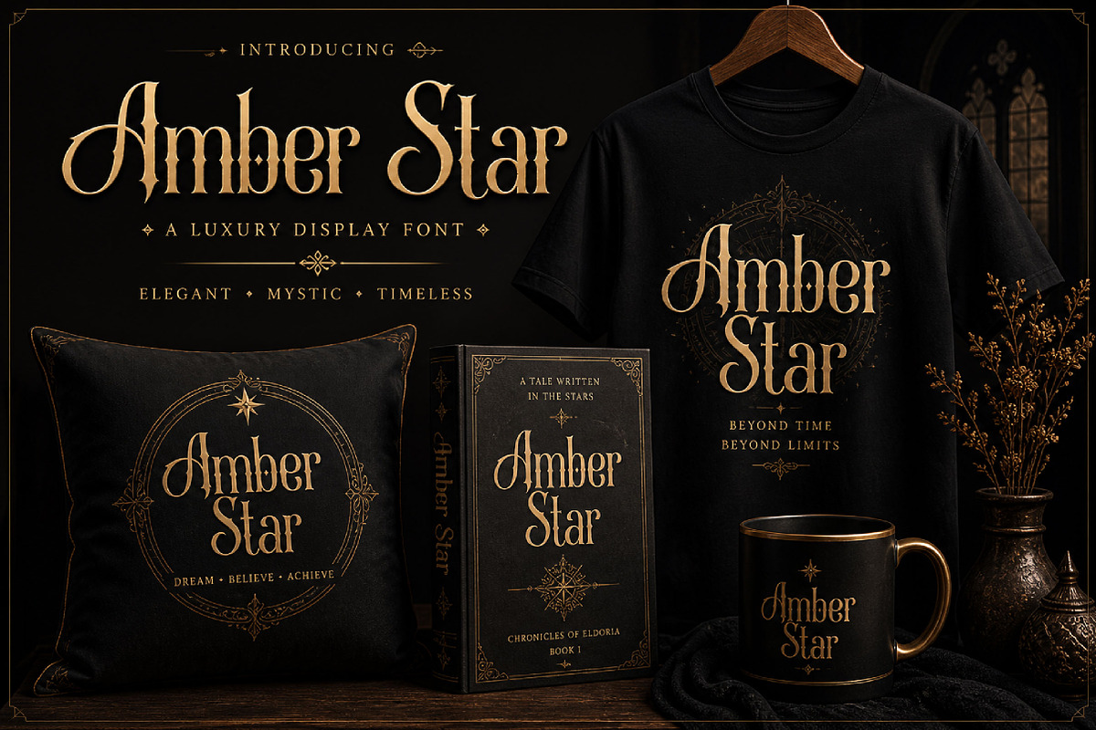 Amber Star, a Sans Serif Font by Wow Magic (Photo 3 of 4)