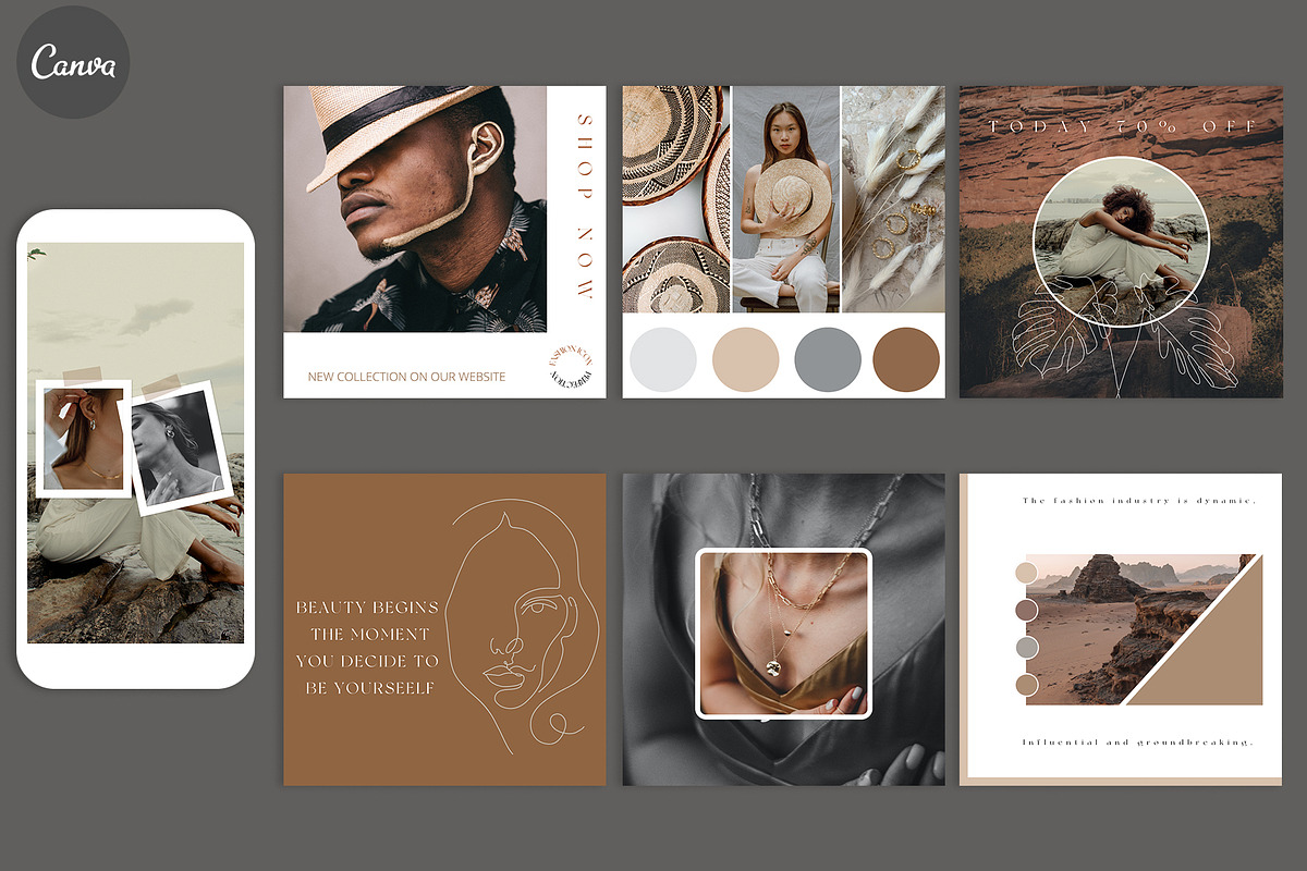 LYRA INSTAGRAM TEMPLATES CANVA, a Social Media Template by IsikChic (Photo 4 of 8)