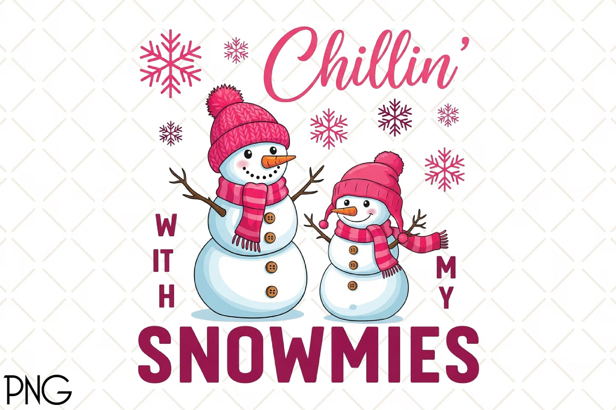Chillin Snowmies PNG, an Illustration by Black Bird Studio (Photo 1 of 4)