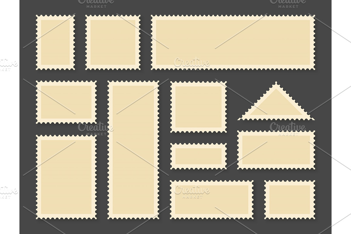 Postage stamps frames. Blank postage, a Work Illustration by YummyBuum