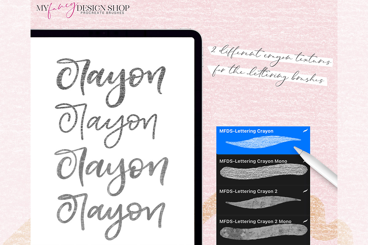 Procreate Crayon Texture Brushes, a Brush Add-On by My Fancy Design Shop (Photo 2 of 11)