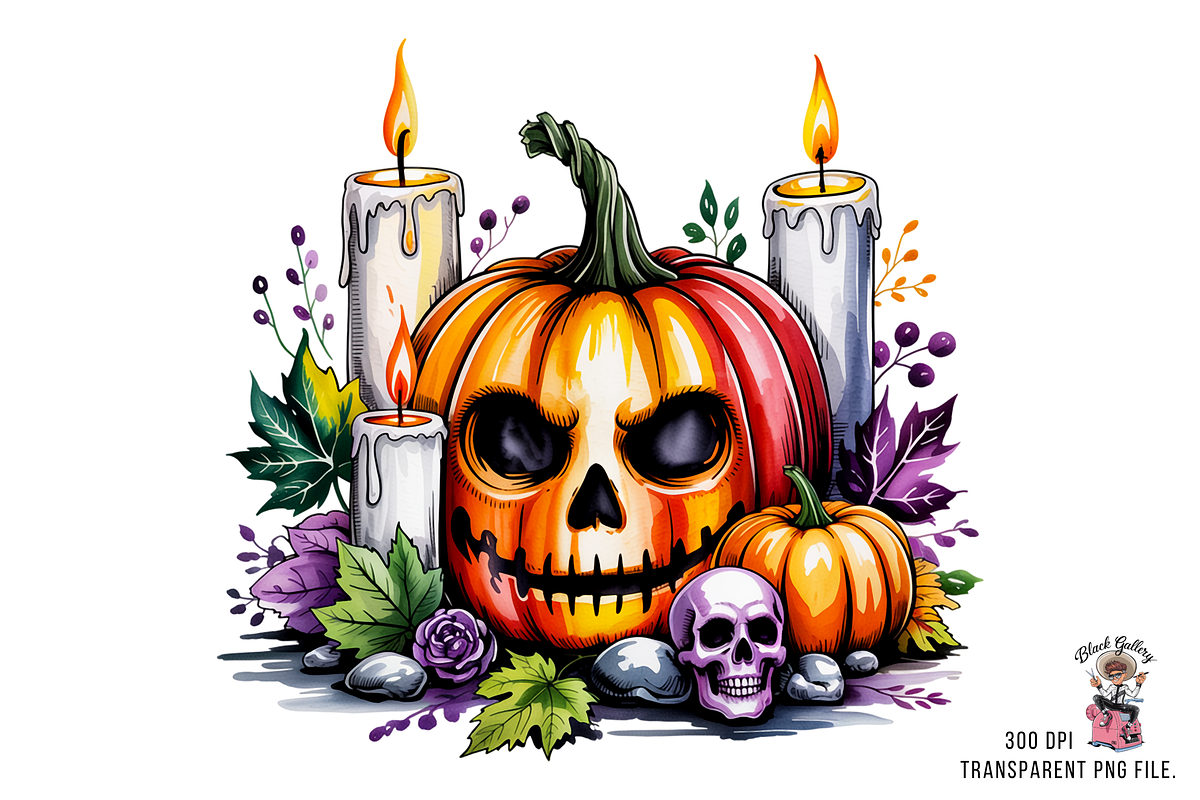 10 PNG Spooky Halloween Skull, a Graphic by Clipart Bloom (Photo 6 of 11)