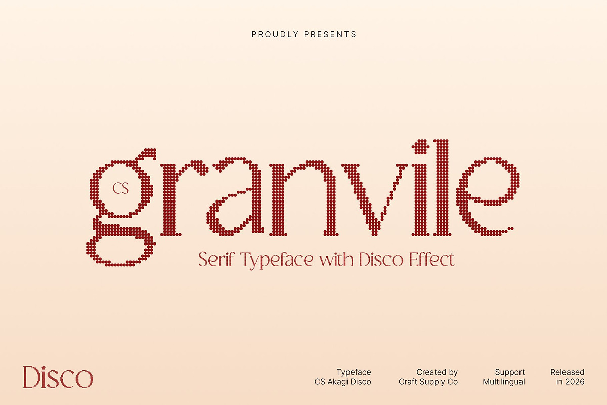 CS Granvile Disco, a Serif Font by Craft Supply Co. (Photo 1 of 8)