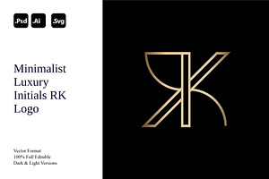 Minimalit Luxury Initials RK Logo, a Branding & Logo Template by Luxury Logos