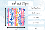 Fish with Stripes Seamless Pattern, a Pattern Graphic by Paper & Pattern Studio (Thumbnail 4 of 11)