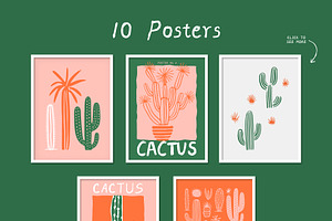 Cactus Patterns, Graphics & More