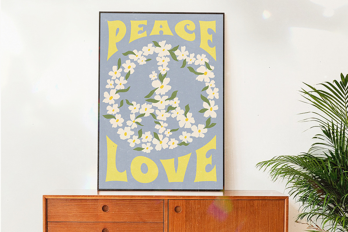 Retro Posters 70s Peace Collection, a Decorative Illustration by Ayya Studio (Photo 3 of 14)