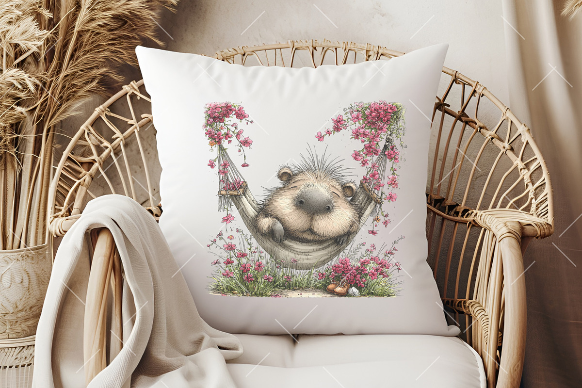Whimsical Summer Capybara Clipart, an Illustration by OK Design (Photo 6 of 6)