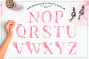 Rose Watercolour Wash Alphabet, a Person Illustration by Tommy & Tilly Design (Thumbnail 3 of 3)