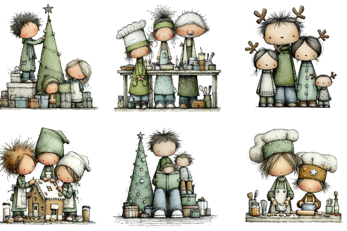 Christmas family Clipart, an Illustration by DreamArtGraphic (Photo 4 of 5)