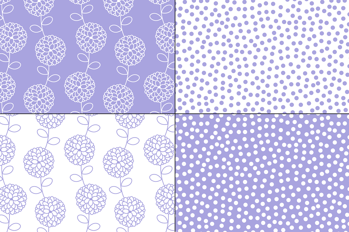 Lavender White Floral Patterns preview 2