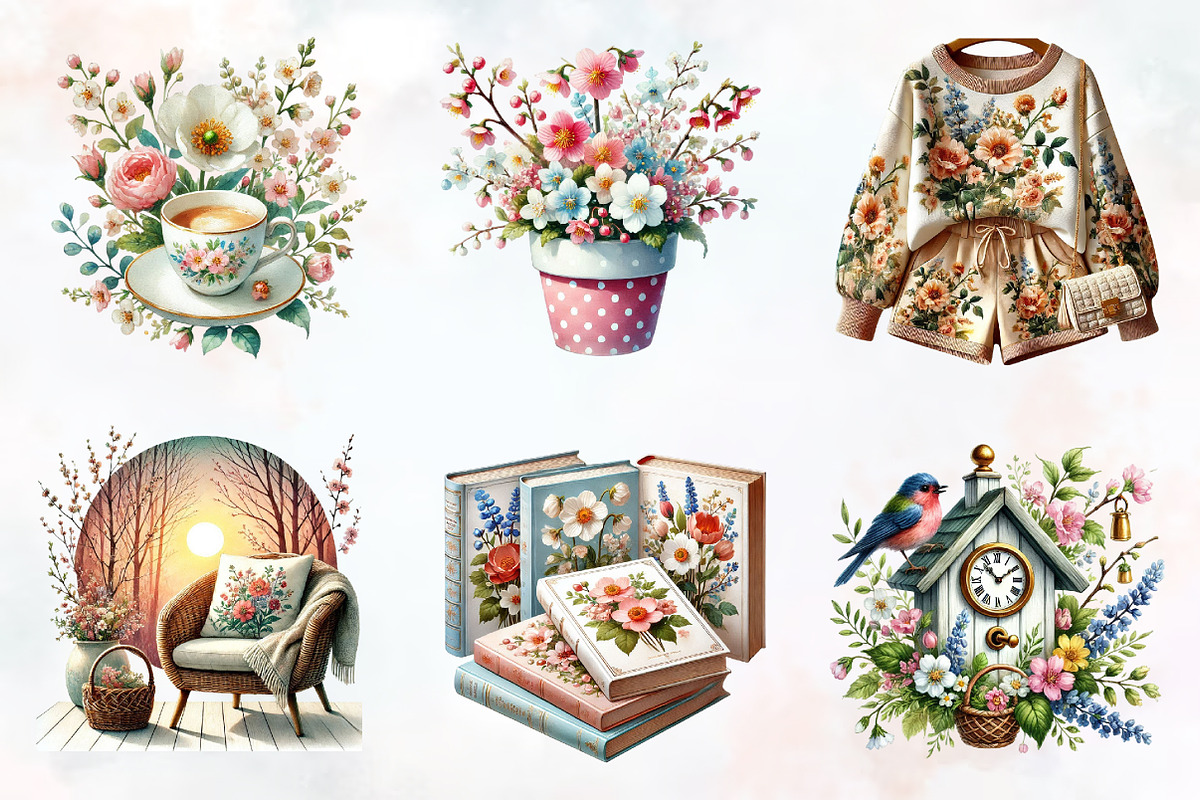 Cozy spring sublimation clipart bund, an Illustration by RobertsArt (Photo 6 of 7)