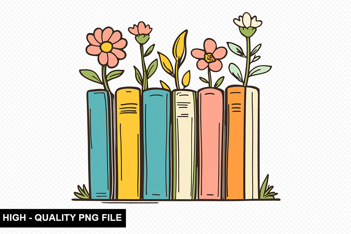 Watercolor Floral Book Clipart, an Illustration by crative8112 (Photo 7 of 9)