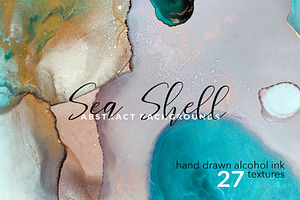 Alcohol Ink Sea Shell Backgrounds, a Texture Graphic by Holo Art