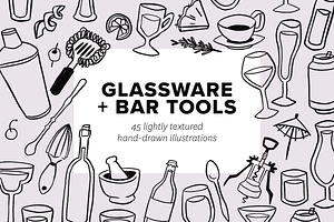 Hand Drawn Glassware Illustrations