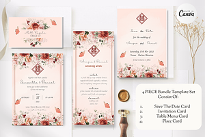 Asian Floral Wedding Invite - B4A