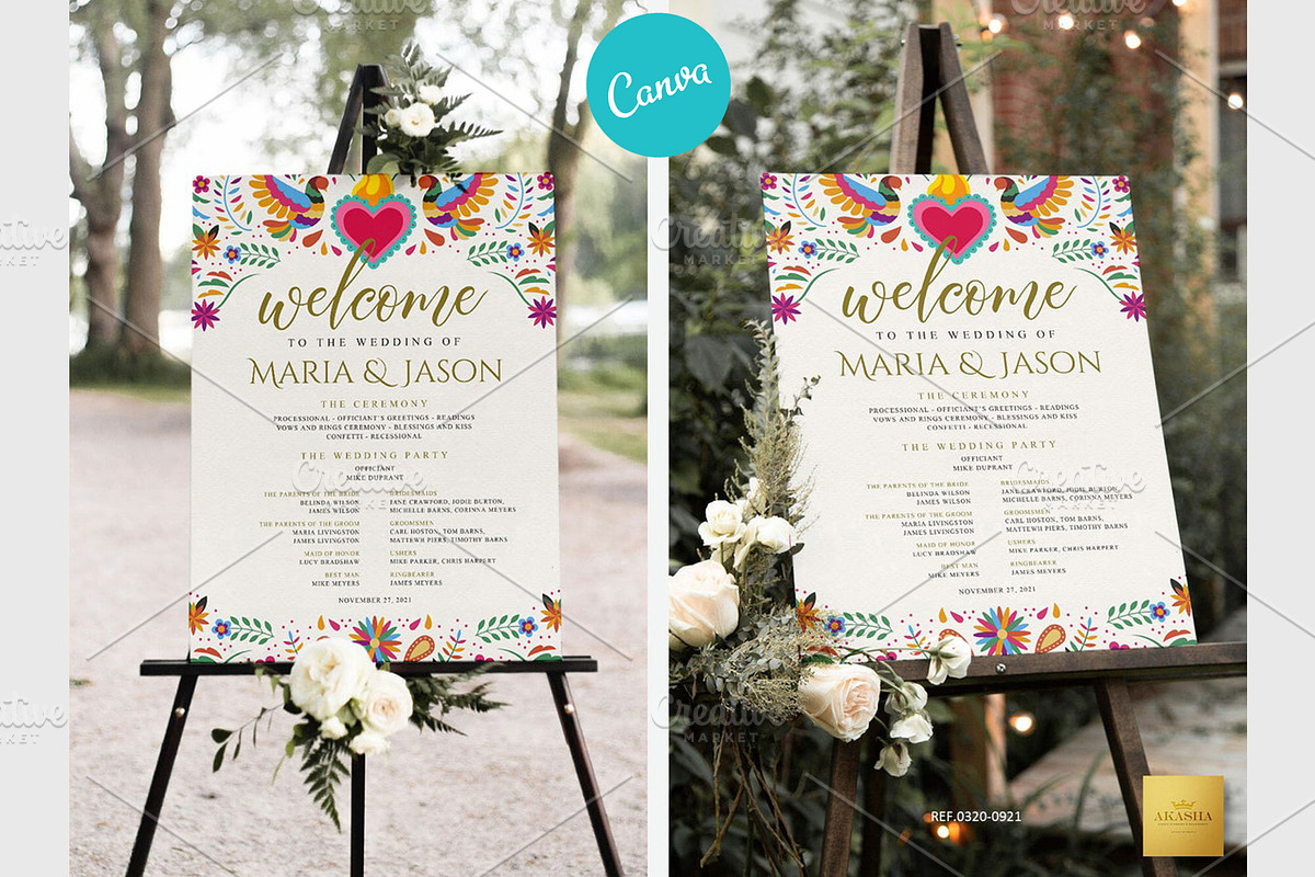 Mexican Wedding Program | CANVA, a Stationery Template by Creative Market (Photo 1 of 6)