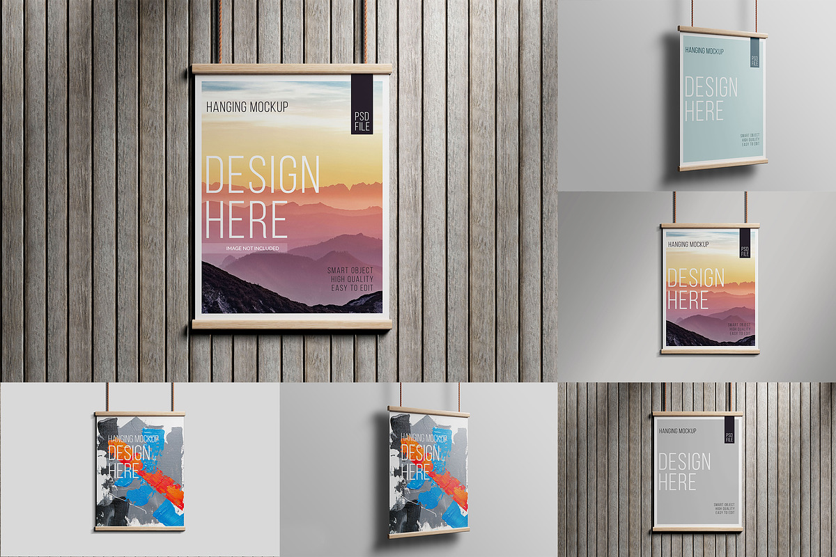 Hanging Poster Mockup, an Advertising Mockup by Artlogs (Photo 1 of 5)