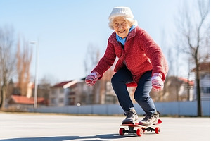 Senior woman skating, a Sports & Recreation Photo by Neirfy