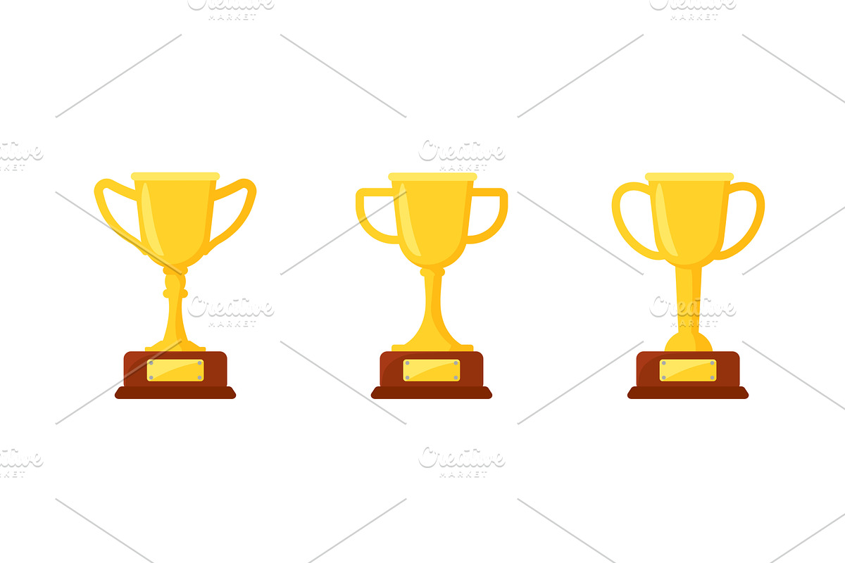 Gold cups trophies set. Award prize, a Sport Illustration by skripnikbb