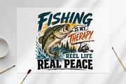 Vintage Fishing is My Therapy PNG, a Seasonal Illustration by Canvas Craft (Thumbnail 6 of 6)