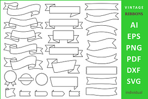 SVG ribbon Vintage Banner clipart