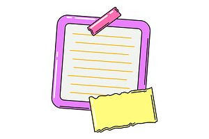 Paper note with sticky tape., a Decorative Illustration by incomible
