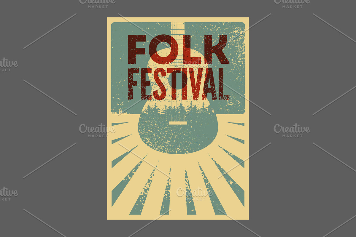 Folk Music Fest vector poster set, an Object Illustration by PoPaShop (Photo 2 of 8)