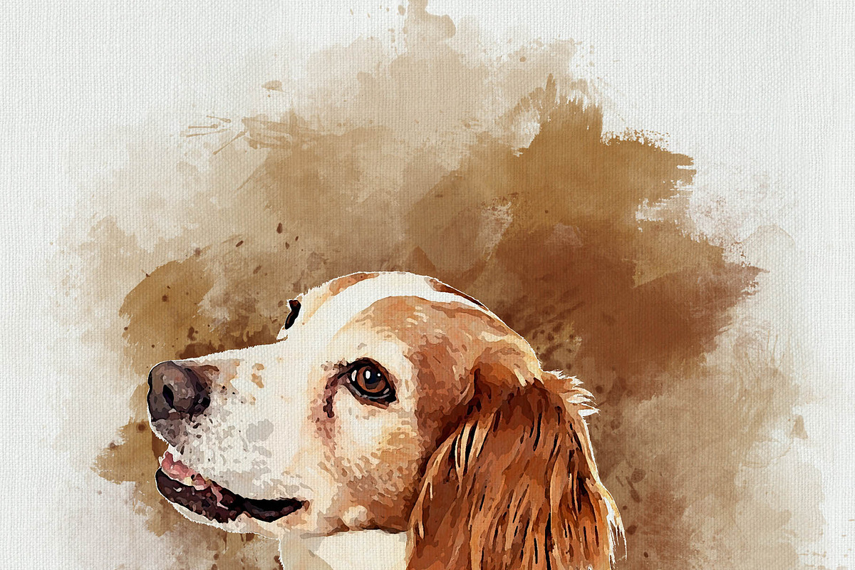 Dog Watercolor Painting Bundle, an Action Add-On by Photoshop Action (Photo 5 of 14)