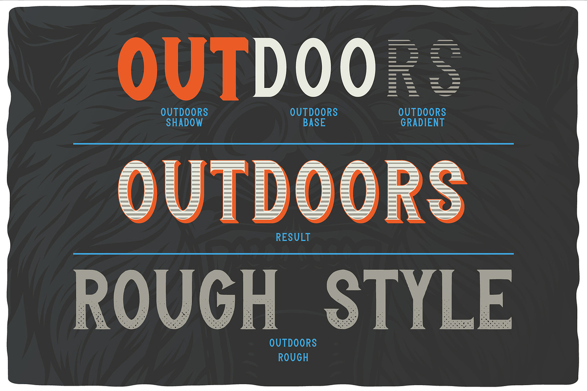 Outdoors Layered Font preview 4