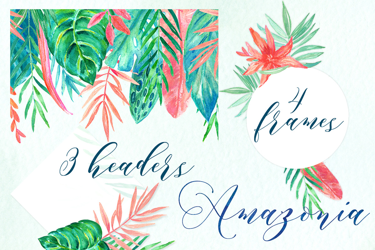 Tropical leaves. Amazonia gold, a Decorative Illustration by LABFcreations (Photo 3 of 8)