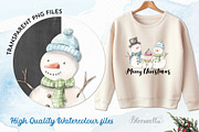 Watercolour Snowman Clipart Family, an Object Graphic by Bloomella (Thumbnail 5 of 6)