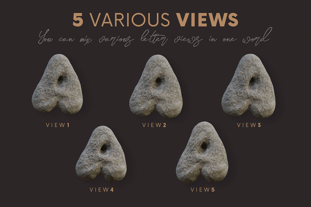 Rough Stone - 3D Lettering, a Graphic by MIIM (Photo 2 of 7)