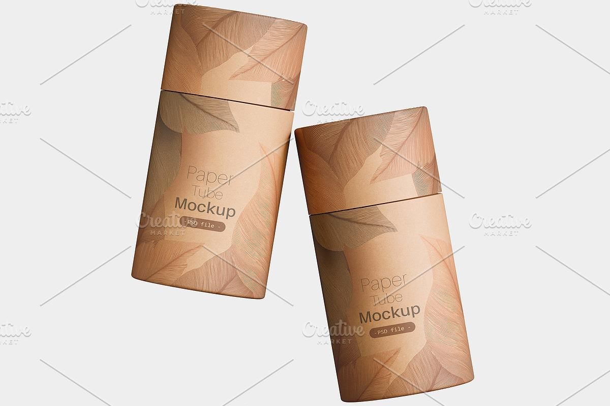 Paper tube packaging mockup bundles, a Packaging Mockup by Ambo Ampeng (Photo 7 of 11)
