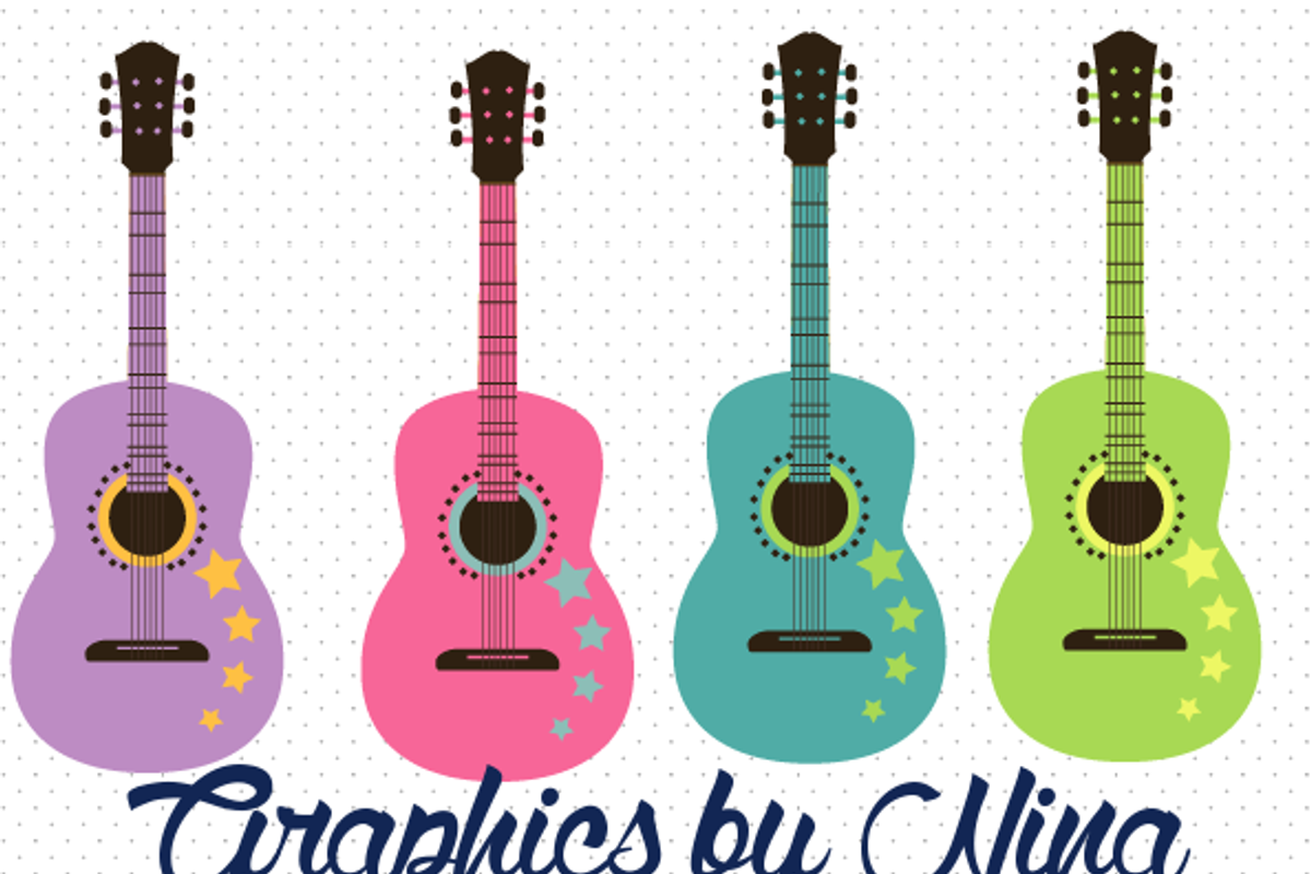 Guitar clipart, an Illustration by Graphics by Nina