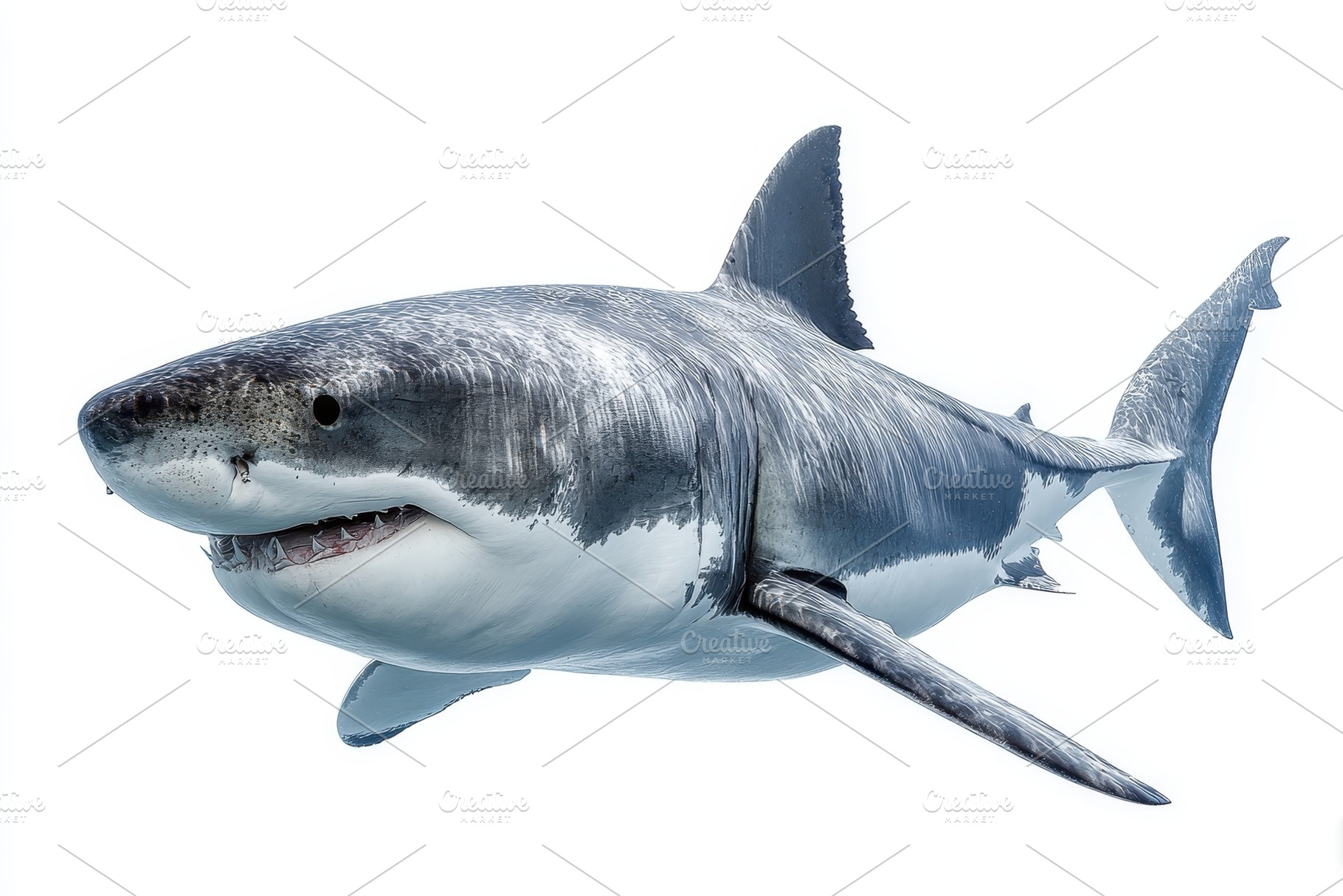Great White Shark Ocean Predator Maj, an Arts & Entertainment Photo by Pixeness Studio