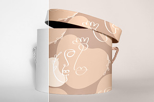 6 Mockups, Round Gift Box