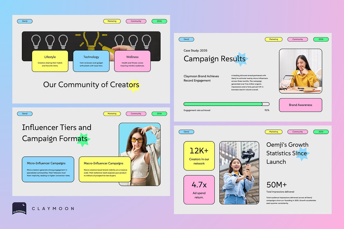 Influencer Marketing Agency, a Presentation Template by Claymoon Lab (Photo 6 of 7)