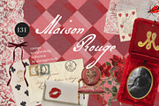 Maison Rouge – Vintage Red Ephemera, an Object Graphic by alenaganzhela (Thumbnail 1 of 9)