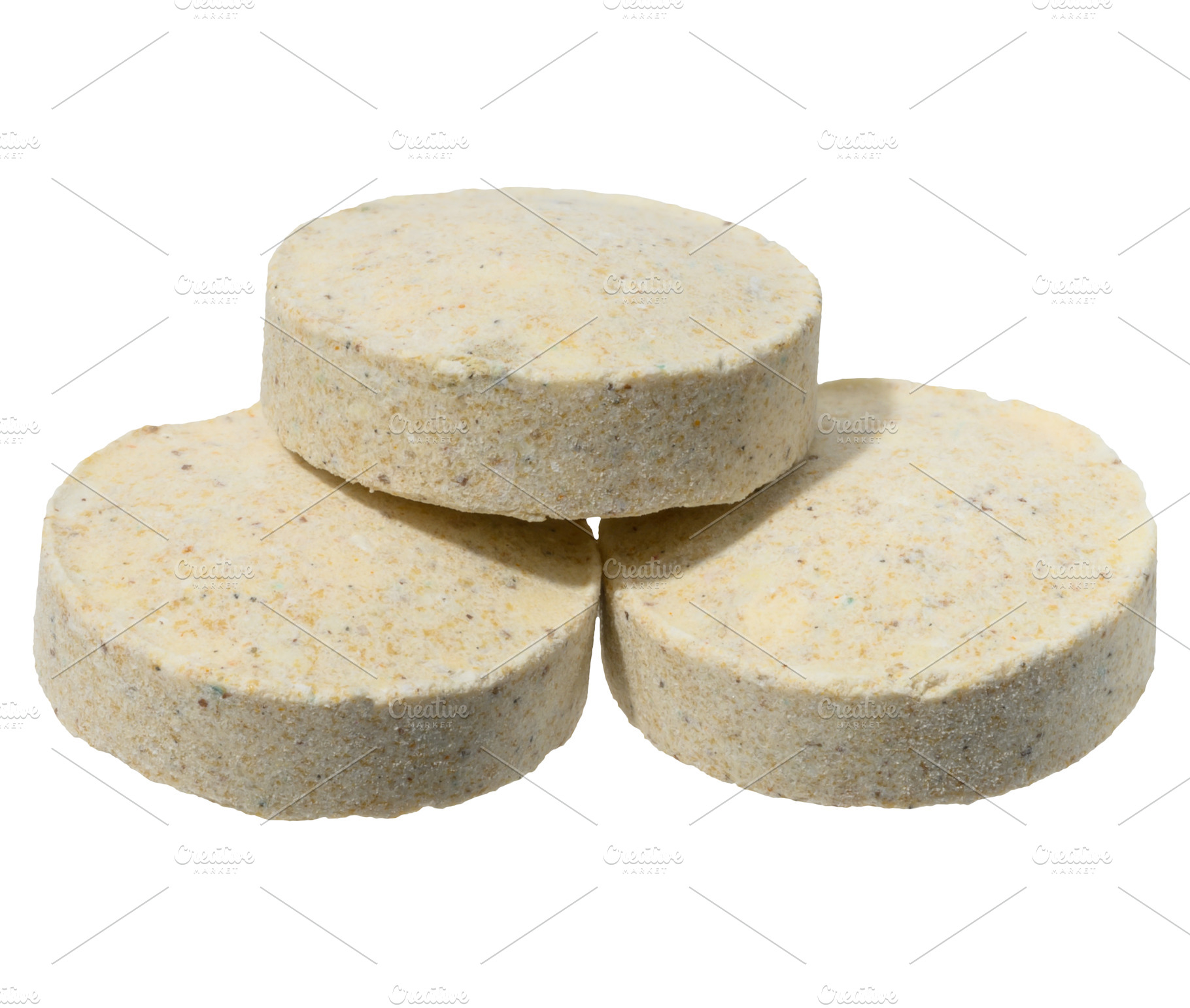 Round white pill on isolated background, close up, a Health & Medical Photo by ndanko