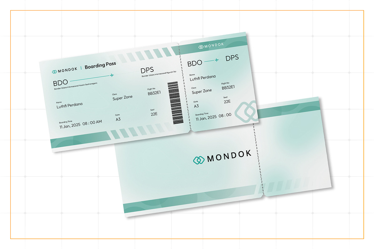 Boarding Pass - Mondok 1, a Print Template by Themes Awesome (Photo 2 of 3)