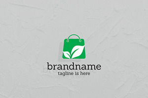 premium green shopping logo
