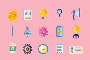 Startup Business Illustration Set, a Templates & Theme by studiogstock